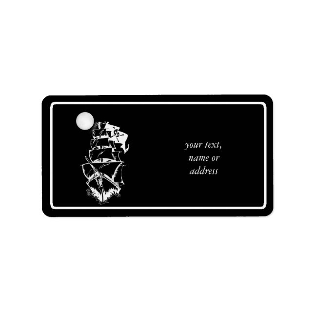 Étiquette Bateau pirate en haute mer (Devant)