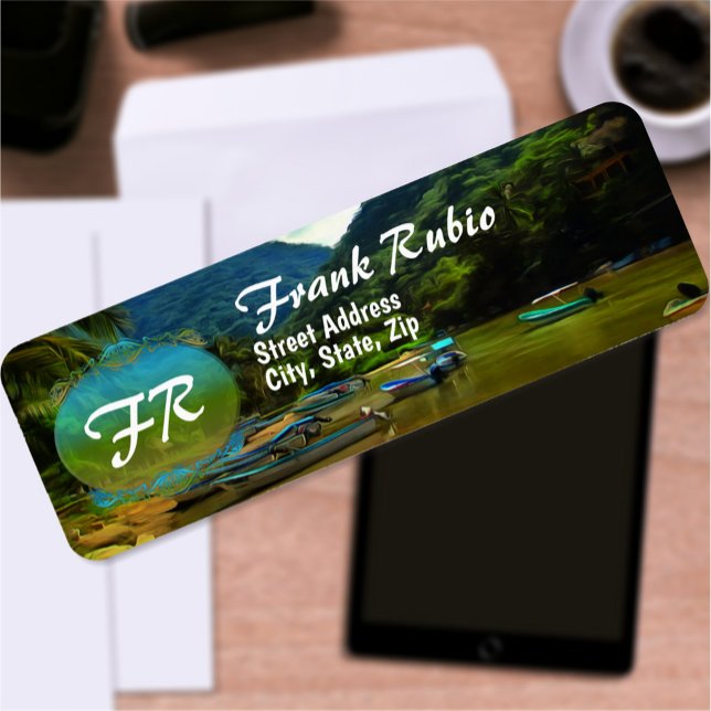 Étiquette Bateaux de pêche de la rivière Mismaloya 0344 Adre (Créateur téléchargé)