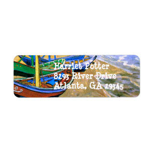 Étiquette Bateaux De Pêche Plage Saintes-Maries Van Gogh Fin