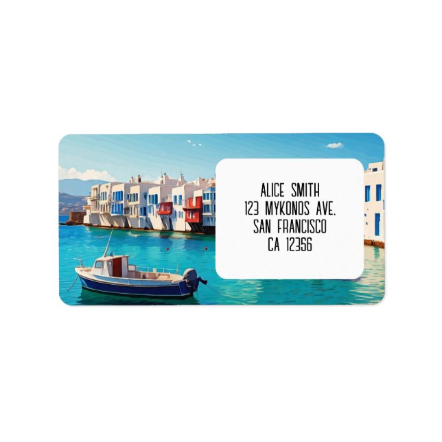 Étiquette Bateaux des îles grecques de Mykonos (Devant)