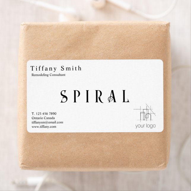 Étiquette Bâtiment Construction Entrepreneur Papier Kraft (En situation)