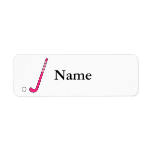 Étiquette bâton rose de Hockey Field