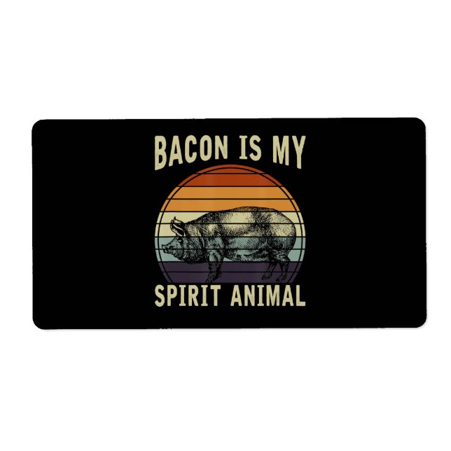 Étiquette BBQ | Bacon est mon esprit animal barbecue (Devant)