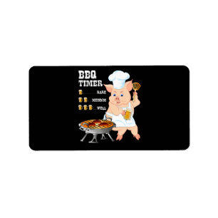 Étiquette BBQ BBQ Timer Pig Grill Barbecue Beer Lover Men