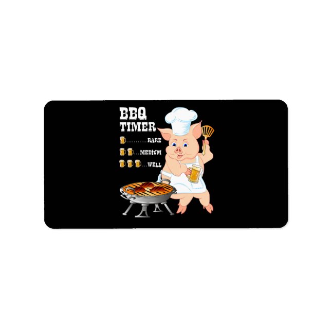 Étiquette BBQ | BBQ Timer Pig Grill Barbecue Beer Lover Men (Devant)