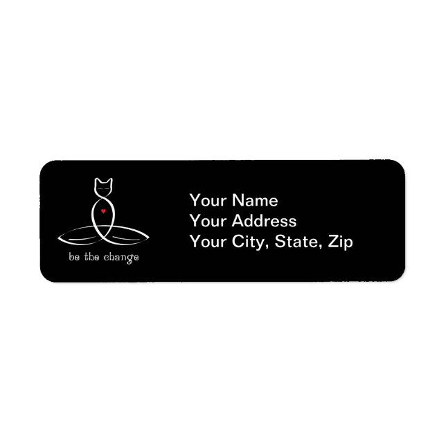 Étiquette Be The Change - Fancy style text. (Devant)