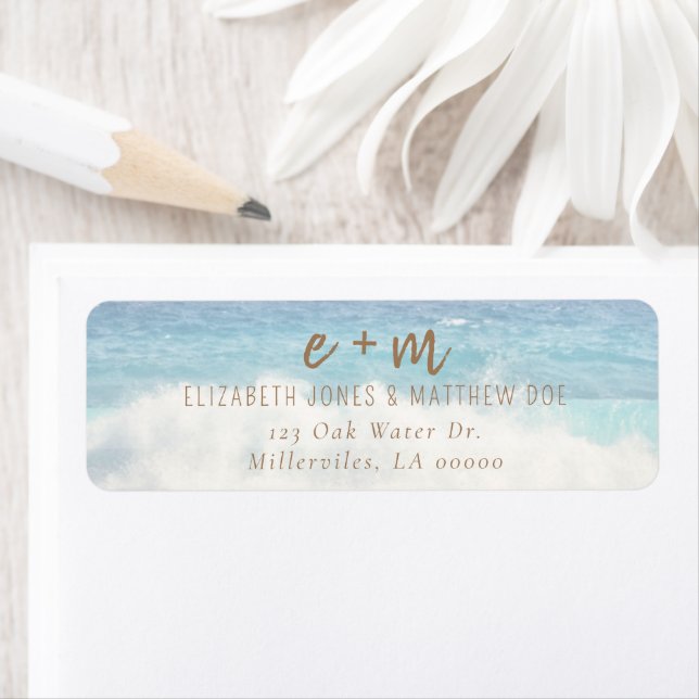 Étiquette Beach Wedding Invitation Seaside/Oceanside Wedding (En situation)