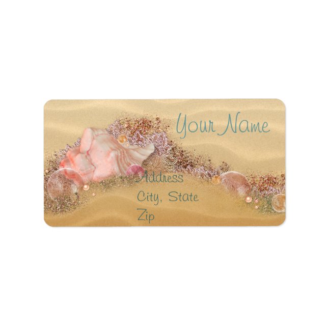 Étiquette Beach Wedding Sandy Shore (Devant)