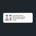 Étiquette Beaker & Test Tube Science Themed<br><div class="desc">Étiquettes de adresse avec un dessin mignon d'un tube d'essai et bécher. Parfait pour les types scientifiques.</div>
