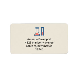 Étiquette Beaker & Test Tube Science Themed