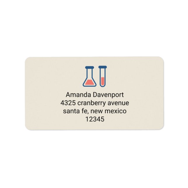 Étiquette Beaker & Test Tube Science Themed (Devant)