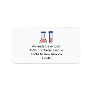 Étiquette Beaker & Test Tube Science Themed