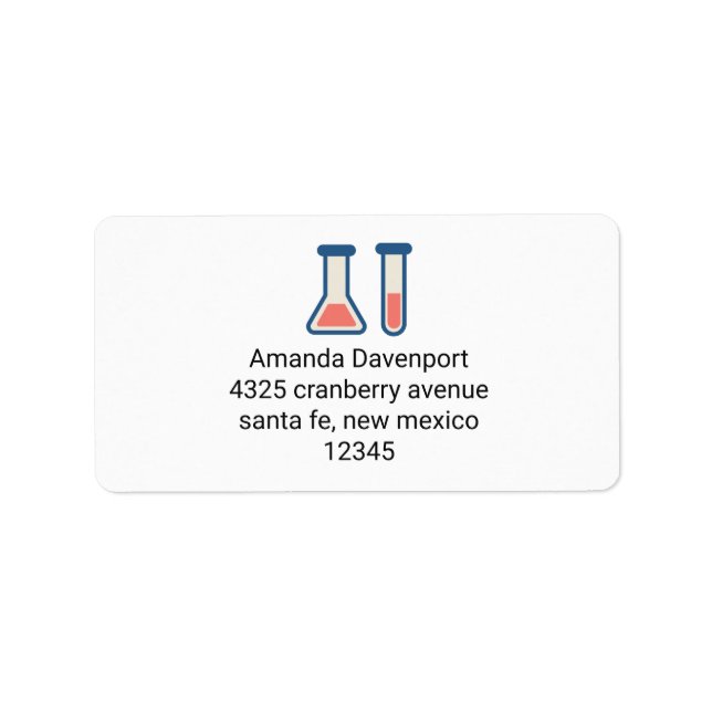 Étiquette Beaker & Test Tube Science Themed (Devant)
