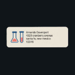Étiquette Beaker & Test Tube Science Themed<br><div class="desc">Étiquettes de adresse avec un dessin mignon d'un tube d'essai et bécher. Parfait pour les types scientifiques.</div>