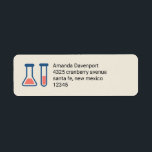 Étiquette Beaker & Test Tube Science Themed<br><div class="desc">Étiquettes de adresse avec un dessin mignon d'un tube d'essai et bécher. Parfait pour les types scientifiques.</div>