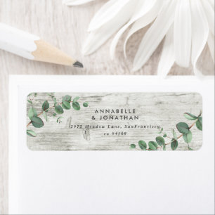 Étiquette Beau laboratoire mariage de feuillage d'eucalyptus