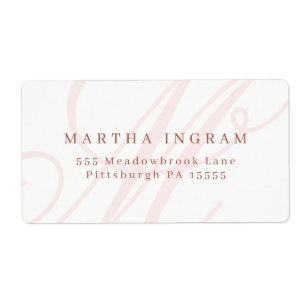 Étiquette Beau Monogramme minimaliste