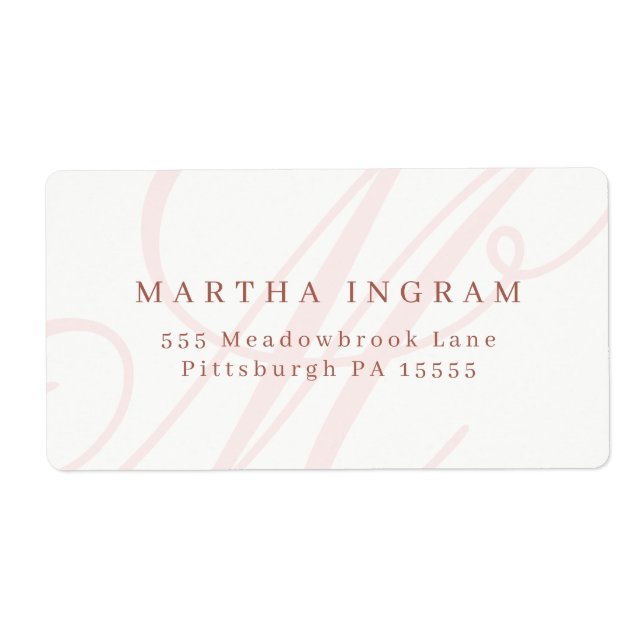 Étiquette Beau Monogramme minimaliste (Devant)