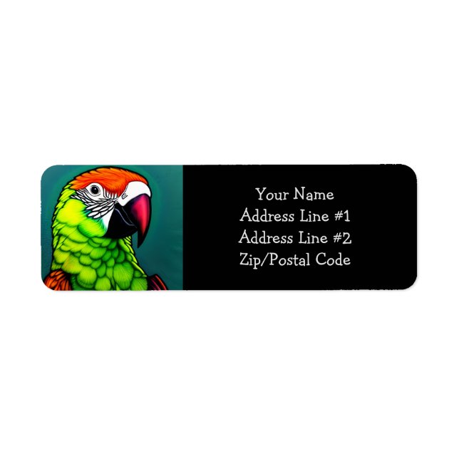 Étiquette Beauté de la forêt tropicale : Parrot sauvage exot (Devant)