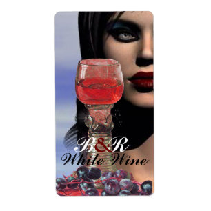 Étiquette BEAUTY AND RED WINE GLASS Wine Tasting Party