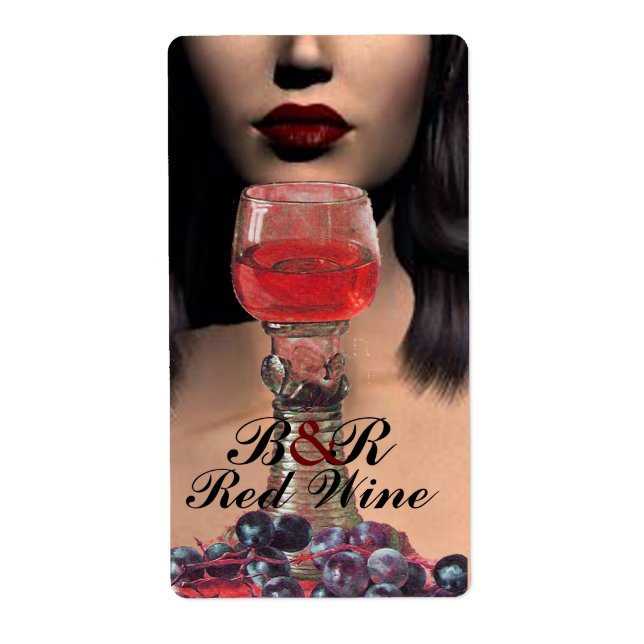 Étiquette BEAUTY AND RED WINE GLASS Wine Tasting Party (Devant)