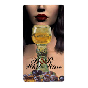 Étiquette BEAUTY AND WHITE WINE GLASS Wine Tasting Party