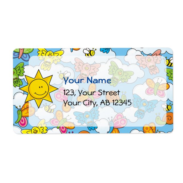 Étiquette Bébé Animaux Arrière - plan (Devant)