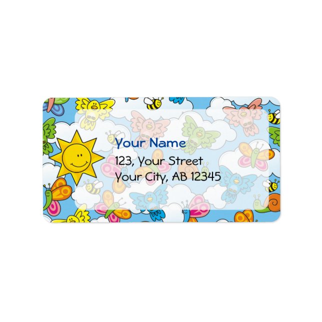 Étiquette Bébé Animaux Arrière - plan (Devant)