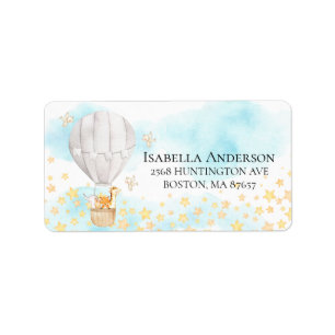 Étiquette Bébé Animaux Baby shower de ballon à air chaud