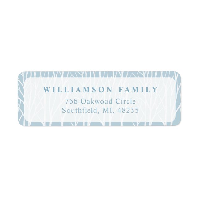 Étiquette Bébé Il fait froid dehors Bleu Noël d'hiver Birch (Devant)