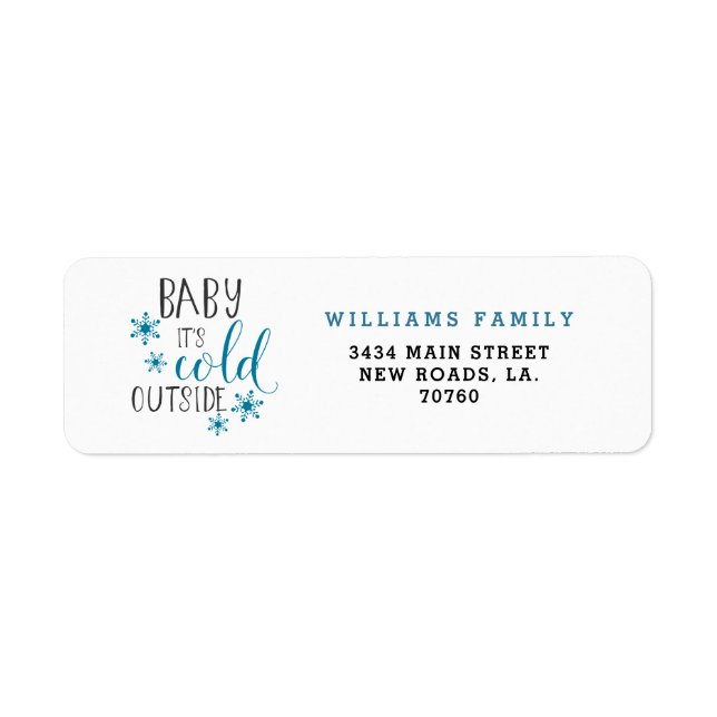 Étiquette Bébé Il fait froid dehors Noël (Devant)