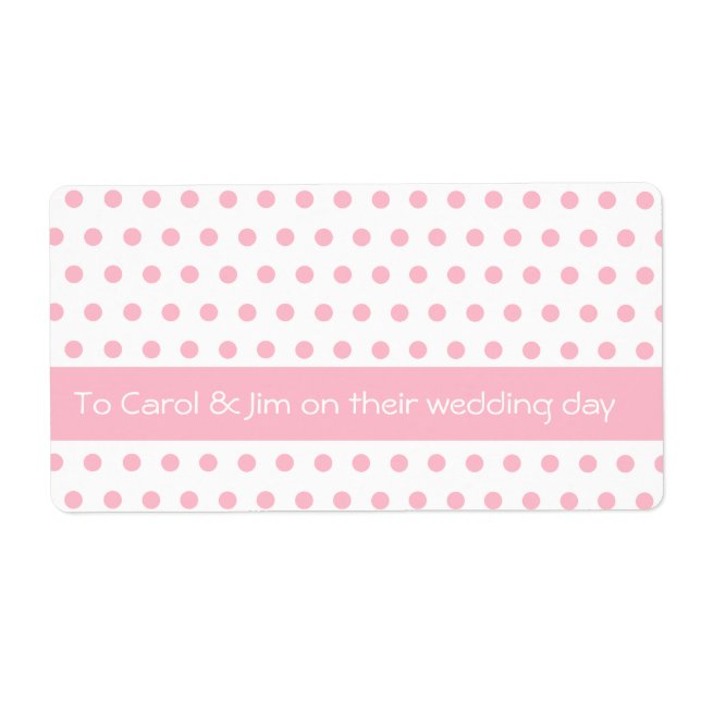 Étiquette Bébé Pink Polkadot Motif (Devant)