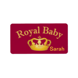 Étiquette Bébé royal avec couronne dorée