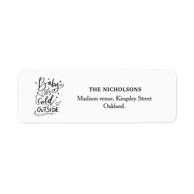 Étiquette Bébé Son Froid À L'Extérieur Script manuscrit (Devant)