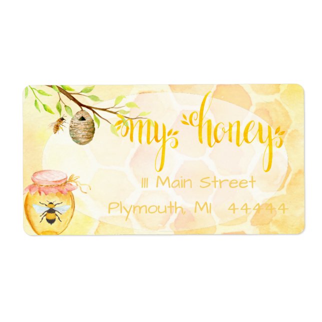 Étiquette Bee Apiary Honey Shipping Labe (Devant)