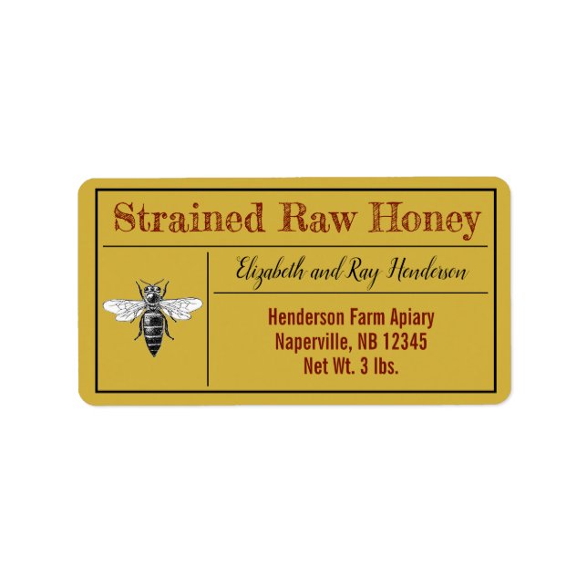 Étiquette Beekeeper Signature Miel Jar (Devant)