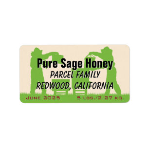 Étiquette Beekeeper Silhouette Gold Custom Honey Jar