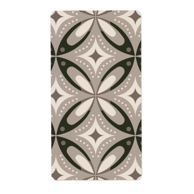 Étiquette Beige and Brown Retro circular shapes (Devant)