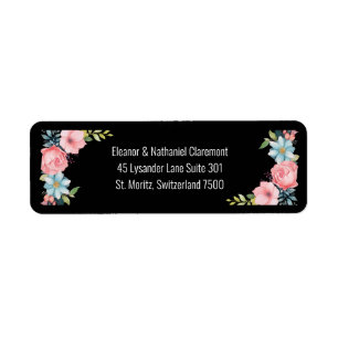 Étiquette Belle aquarelle colorée Mariage floral