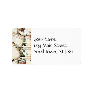 Étiquette Belle carte postale Vintage Florale Conception de 