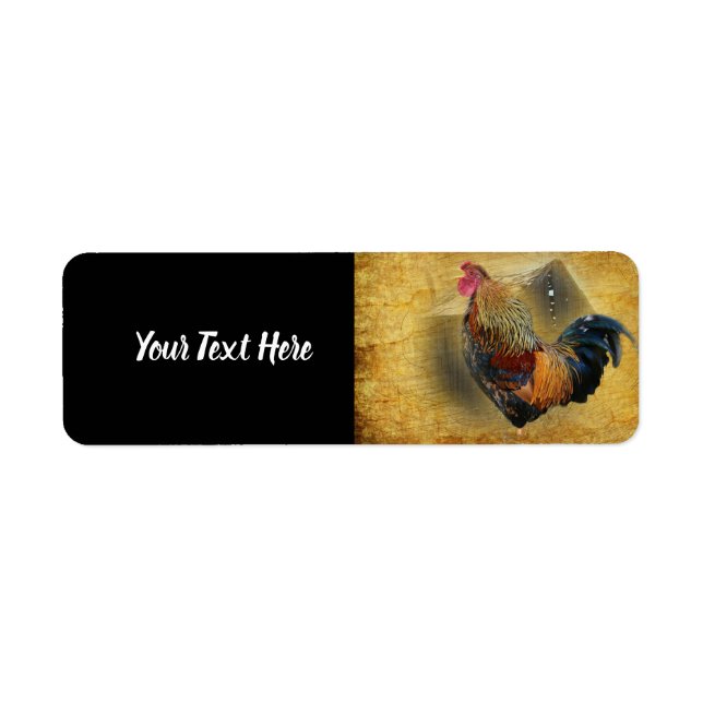Étiquette Belle coop de poulet rôti et de grange rustique (Devant)