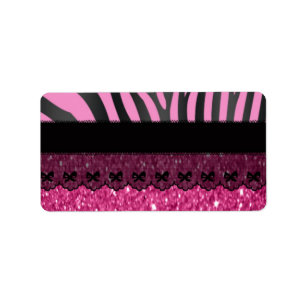 Étiquette Belle élégante ceinture zèbre brillant parties