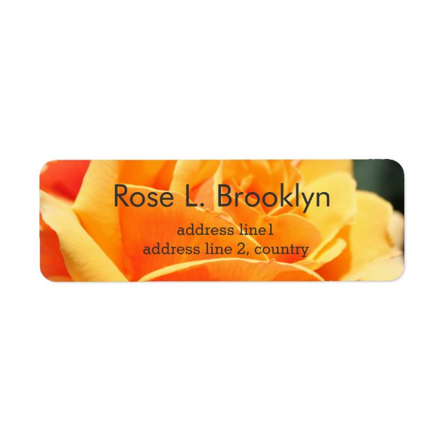 Étiquette Belle fleur de rose jaune personnelle (Devant)