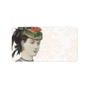 Étiquette Belle Madame victorienne - arrière - plan de