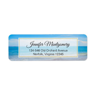 Étiquette Belle plage Blue Tropical