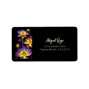 Étiquette Belles fleurs de Lotus à l'adresse de nuit