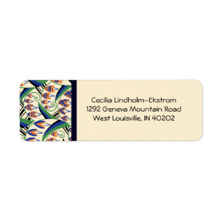 Étiquette BELLFLOWER aux couleurs Art Déco originales