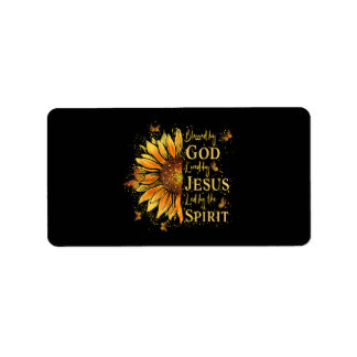 Étiquette Béni Par Dieu - Aimé Par Jésus, Tournesol