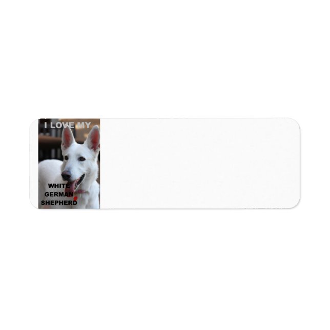 Étiquette berger allemand blanc amour w pic (Devant)