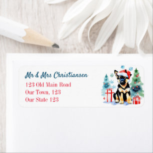 Étiquette Berger allemand Noël pour les chiens